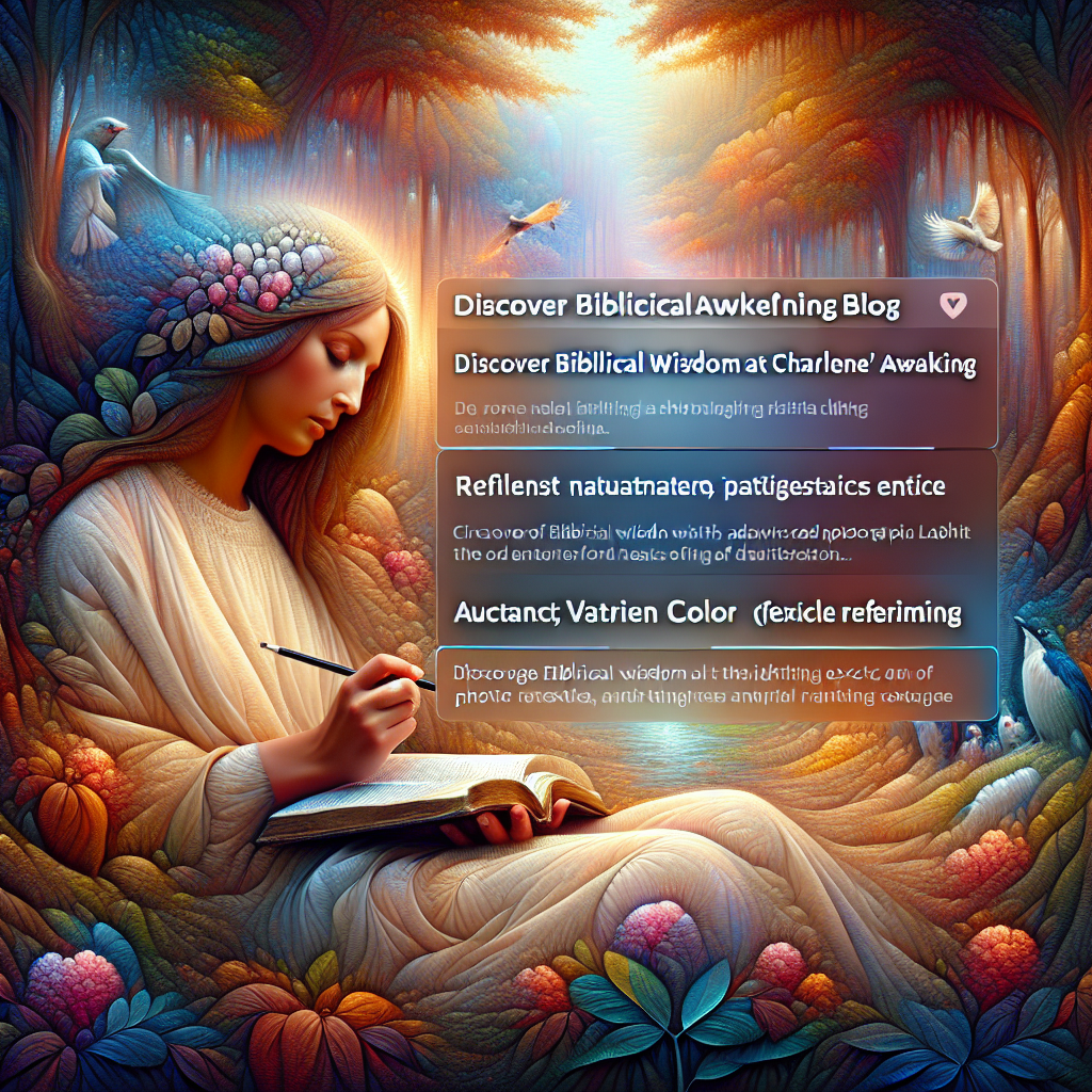 Discover Biblical Wisdom at Charlene's Awakening Blog